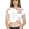 Personalized Female Womens Crop Top All Over Printed Products - Minimalist with Custom Name - front - White - mockup 1