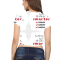 Personalized Female Womens Crop Top All Over Printed Products - Minimalist with Custom Name - back - White - mockup 2