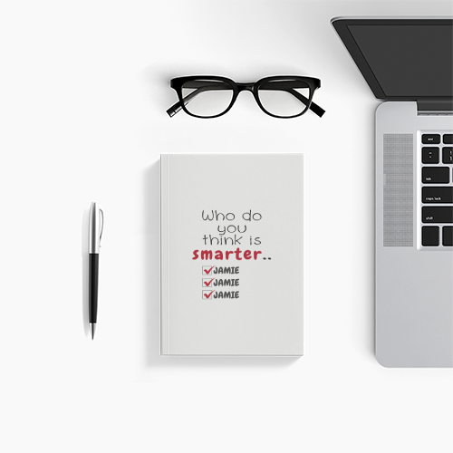 Personalized Notebook - Text-based with Custom Name - front - White - mockup 1