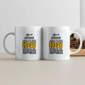 White Coffee Mug | 11 oz | Ceramic | Sublimation Printed | Fade Proof Print | Unisex | Typographic | Love | PERSON1 IS THE KEY TO HAPPINESS - front - White - mockup 1