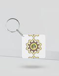 Keychain | Rectangle, Square, Slim | Acrylic UV Printed | Durable, Fade-Proof, Glossy | Dot Art | Child Portrait - front_Square - Square - White - mockup 1