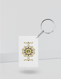 Keychain | Rectangle, Square, Slim | Acrylic UV Printed | Durable, Fade-Proof, Glossy | Dot Art | Child Portrait - back_Rectangle - White - mockup 4