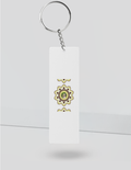 Keychain | Rectangle, Square, Slim | Acrylic UV Printed | Durable, Fade-Proof, Glossy | Dot Art | Child Portrait - front_Slim - Slim - White - mockup 5
