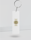 Keychain | Rectangle, Square, Slim | Acrylic UV Printed | Durable, Fade-Proof, Glossy | Dot Art | Child Portrait - back_Slim - White - mockup 6