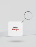Keychain | Rectangle, Square, Slim Options | Acrylic UV Printed | Fade-Proof, Glossy Finish | Unisex | Text-based | Self-love | Birthday | Empowering - back_Square - White - mockup 2