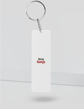 Keychain | Rectangle, Square, Slim Options | Acrylic UV Printed | Fade-Proof, Glossy Finish | Unisex | Text-based | Self-love | Birthday | Empowering - front_Slim - Slim - White - mockup 5
