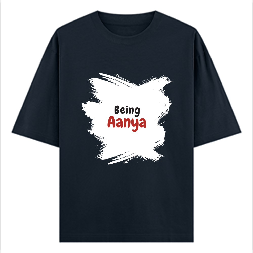 Oversized Classic T-Shirt | Unisex Oversized Fit | 100% Super-Combed Cotton | Pre-Shrunk & Ribbed Neck | Adults | Text-based | Self-love | Birthday - front - Navy Blue - mockup 1