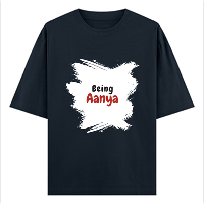 Oversized Classic T-Shirt | Unisex Oversized Fit | 100% Super-Combed Cotton | Pre-Shrunk & Ribbed Neck | Adults | Text-based | Self-love | Birthday - front - Navy Blue - mockup 1