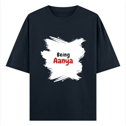 Oversized Classic T-Shirt | Unisex Oversized Fit | 100% Super-Combed Cotton | Pre-Shrunk & Ribbed Neck | Adults | Text-based | Self-love | Birthday - front - Navy Blue - mockup 1