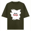Oversized Classic T-Shirt | Unisex Oversized Fit | 100% Super-Combed Cotton | Pre-Shrunk & Ribbed Neck | Adults | Text-based | Self-love | Birthday - front - Olive Green - mockup 1