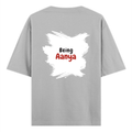 Oversized Classic T-Shirt | Unisex Oversized Fit | 100% Super-Combed Cotton | Pre-Shrunk & Ribbed Neck | Adults | Text-based | Self-love | Birthday - back - Grey Melange - mockup 2