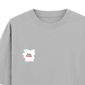 Oversized Classic T-Shirt | Unisex Oversized Fit | 100% Super-Combed Cotton | Pre-Shrunk & Ribbed Neck | Adults | Text-based | Self-love | Birthday - left pocket - Grey Melange - mockup 3