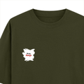 Oversized Classic T-Shirt | Unisex Oversized Fit | 100% Super-Combed Cotton | Pre-Shrunk & Ribbed Neck | Adults | Text-based | Self-love | Birthday - left pocket - Olive Green - mockup 3
