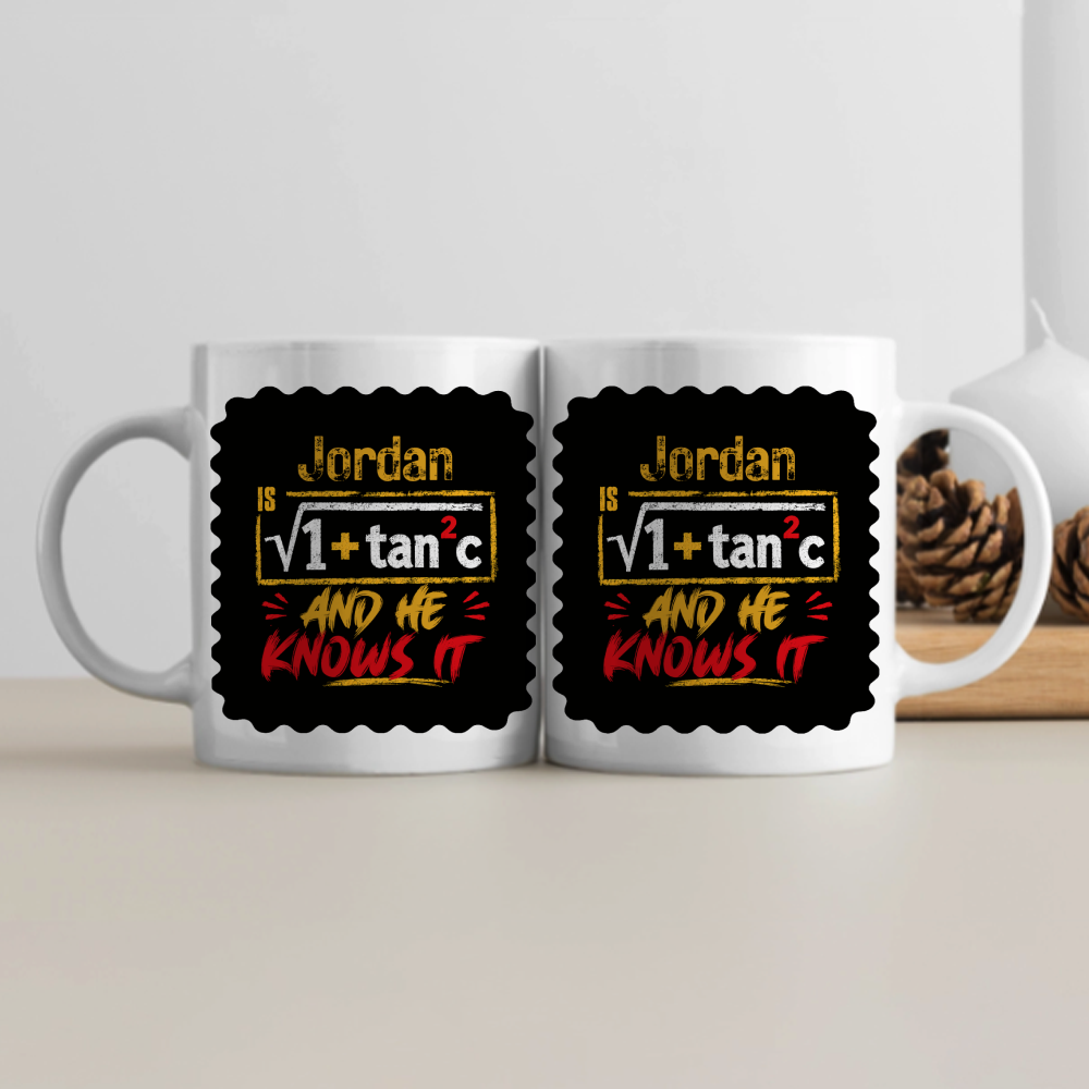 White Coffee Mug | 11 oz Unisex | Premium Ceramic Sublimation | Fade-Proof Glossy Finish | For Him & Her | Typographic | Mathematics | Intelligence - front - White - mockup 1