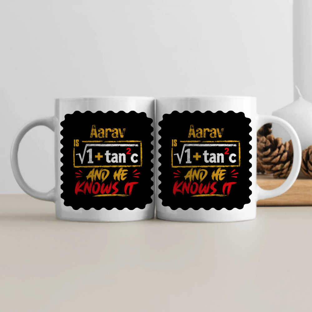 White Coffee Mug | 11 oz Unisex | Premium Ceramic Sublimation | Fade-Proof Glossy Finish | For Him & Her | Typographic | Mathematics | Trigonometry - front - White - mockup 1