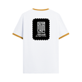 Ringer T-shirt | Unisex | DTG Print | Contrast Trim | Men's, Women's | Typographic | Determination | Everyday | Confident - back - Mustard yellow off white - mockup 2