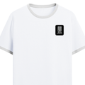 Ringer T-shirt | Unisex | DTG Print | Contrast Trim | Men's, Women's | Typographic | Determination | Everyday | Confident - left pocket - White Black - mockup 3