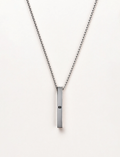 Bar Pendant | Slim, Gender-Neutral | Stainless Steel | Laser Engraved Personalized Necklace | Unisex | Typographic | Determination | Everyday - front - mockup 1