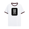 Ringer T-shirt | Unisex Regular Fit | 100% Cotton DTF/DTG | Contrast Rib Neck Bio Washed Pre-Shrunk | Adults | Typographic | Determination | Everyday - front - Maroon off white - mockup 1
