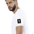 Ringer T-shirt | Unisex Regular Fit | 100% Cotton DTF/DTG | Contrast Rib Neck Bio Washed Pre-Shrunk | Adults | Typographic | Determination | Everyday - left sleeve - White Black - mockup 5