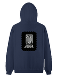 Pullover Hoodie | Unisex Regular Fit | Tri-Layer Cotton Blend | DTG Print Ready | Adults | Typographic | Determination | Everyday | Confident - back - Navy Blue - mockup 2