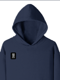 Pullover Hoodie | Unisex Regular Fit | Tri-Layer Cotton Blend | DTG Print Ready | Adults | Typographic | Determination | Everyday | Confident - right pocket - Navy Blue - mockup 4