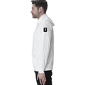Pullover Hoodie | Unisex Regular Fit | Tri-Layer Cotton Blend | DTG Print Ready | Adults | Typographic | Determination | Everyday | Confident - left sleeve - White - mockup 5