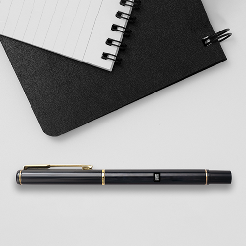 Personalised Metal Pens | Classic, Twist, Click | Laser Engraved | Smooth Ink Flow, Durable Grip | Unisex | Typographic | Determination | Everyday - front_classic - Classic - Black - mockup 1