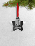Christmas Ornaments | 3x3-inch | Acrylic UV Printed | Lightweight, Waterproof, Fade-Proof, Satin Ribbon | Unisex Adult | Typographic | Determination - front_Star - Star - mockup 2