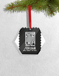Christmas Ornaments | 3x3-inch | Acrylic UV Printed | Lightweight, Waterproof, Fade-Proof, Satin Ribbon | Unisex Adult | Typographic | Determination - front_Hexagon - Hexagon - mockup 3