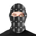 Male Balaclava | Snug Fit | Poly-Spandex | Anti-Microbial, Stretch, Fade-Proof | Unisex | Typographic | Determination | Everyday | Confident - front - White - mockup 1