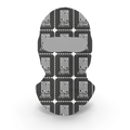 Male Balaclava | Snug Fit | Poly-Spandex | Anti-Microbial, Stretch, Fade-Proof | Unisex | Typographic | Determination | Everyday | Confident - front_3 - White - mockup 3