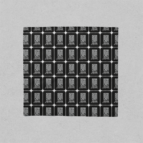 AOP Scarf | Versatile All Ages | Poly Woven Satin | Lightweight, Soft, Fade-Proof | Unisex | Typographic | Determination | Everyday | Confident - front - 55x55cm - White - mockup 1