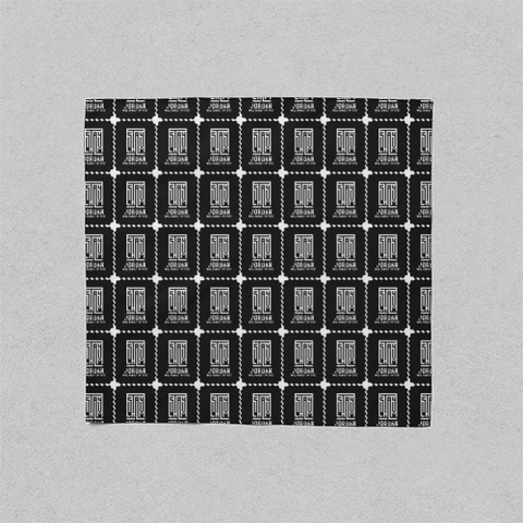 AOP Scarf | Versatile All Ages | Poly Woven Satin | Lightweight, Soft, Fade-Proof | Unisex | Typographic | Determination | Everyday | Confident - front - 55x55cm - White - mockup 1
