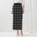 Female Pencil Skirt | All Over Print | Poly-Spandex | Stretchable, Wrinkle-Free | Women | Typographic | Determination | Everyday | Confident - front - White - mockup 1