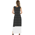 Female Bodycon Dress | Full-Length Skin-Fit | 220 GSM Poly-Spandex AOP | Breathable, Stretchable, Side Slit | Women | Typographic | Determination - back - White - mockup 2