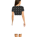 Female A-Line Dress | Women's XS-XXL | Poly Spandex | All-Over Sublimation, Stretchable, Wrinkle-Free, Fade-Resistant | Typographic | Determination - back - White - mockup 2