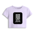 Female Baby Tee | Cropped Fit, Gen Z | 95% Cotton 5% Spandex, DTG | Stretchable, Breathable, Pre-Shrunk | Women | Typographic | Determination - front - Lavender - mockup 1