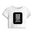 Female Baby Tee | Cropped Fit, Gen Z | 95% Cotton 5% Spandex, DTG | Stretchable, Breathable, Pre-Shrunk | Women | Typographic | Determination - front - White - mockup 1