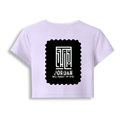 Female Baby Tee | Cropped Fit, Gen Z | 95% Cotton 5% Spandex, DTG | Stretchable, Breathable, Pre-Shrunk | Women | Typographic | Determination - back - Lavender - mockup 2