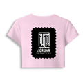 Female Baby Tee | Cropped Fit, Gen Z | 95% Cotton 5% Spandex, DTG | Stretchable, Breathable, Pre-Shrunk | Women | Typographic | Determination - back - Light Baby Pink - mockup 2