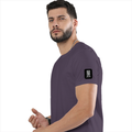 Basic T-Shirt | Unisex XS-2XL | Poly-Cotton Blend | Soft Finish & Durable | Everyday Wear | Typographic | Determination | Everyday | Confident - left sleeve - Purple melange - mockup 5