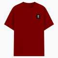 Cotton Stretch T-Shirt | Unisex Fit | 95% Cotton 5% Spandex | Breathable, Stretchable, 240 GSM | Adults | Typographic | Determination | Everyday - left pocket - Red - mockup 3