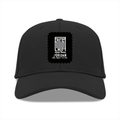 Baseball Ottoman Cap | Universal Fit Adjustable | Polyester Fabric | Structured, Lightweight, Breathable | Unisex Adults | Typographic | Determination - front - Black - mockup 1