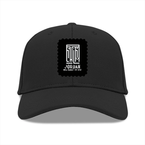 Baseball Ottoman Cap | Universal Fit Adjustable | Polyester Fabric | Structured, Lightweight, Breathable | Unisex Adults | Typographic | Determination - front - Black - mockup 1