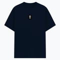 Basic T-Shirt | Unisex Fit, Sizes XS-2XL | 180 GSM Poly-Cotton Blend, DTF Ready | Bio-Wash, Silicon Finish, Durable Stitching | Adults | Typographic - front - Navy melange - mockup 1