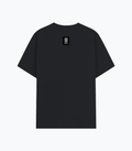 Basic T-Shirt | Unisex Fit, Sizes XS-2XL | 180 GSM Poly-Cotton Blend, DTF Ready | Bio-Wash, Silicon Finish, Durable Stitching | Adults | Typographic - back - Black melange - mockup 2