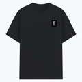 Basic T-Shirt | Unisex Fit, Sizes XS-2XL | 180 GSM Poly-Cotton Blend, DTF Ready | Bio-Wash, Silicon Finish, Durable Stitching | Adults | Typographic - left pocket - Black melange - mockup 3