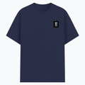 Basic T-Shirt | Unisex Fit, Sizes XS-2XL | 180 GSM Poly-Cotton Blend, DTF Ready | Bio-Wash, Silicon Finish, Durable Stitching | Adults | Typographic - left pocket - Navy Blue - mockup 3