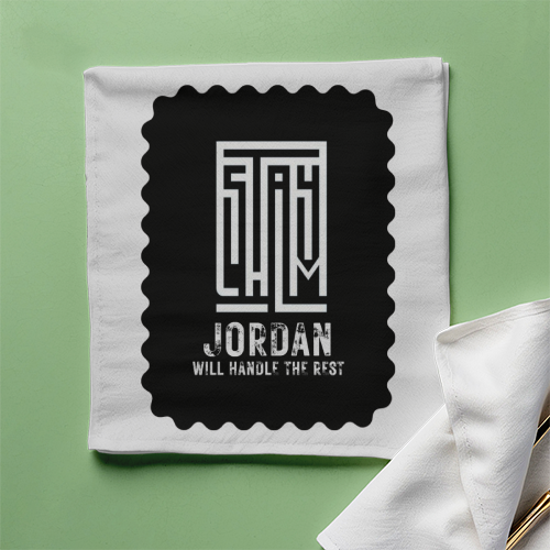 Cloth Napkin | Kitchen & Dining Accessory | 100% Polyester | Durable, Soft, Hemmed Edges | Unisex | Typographic | Determination | Everyday | Confident - front - White - mockup 1